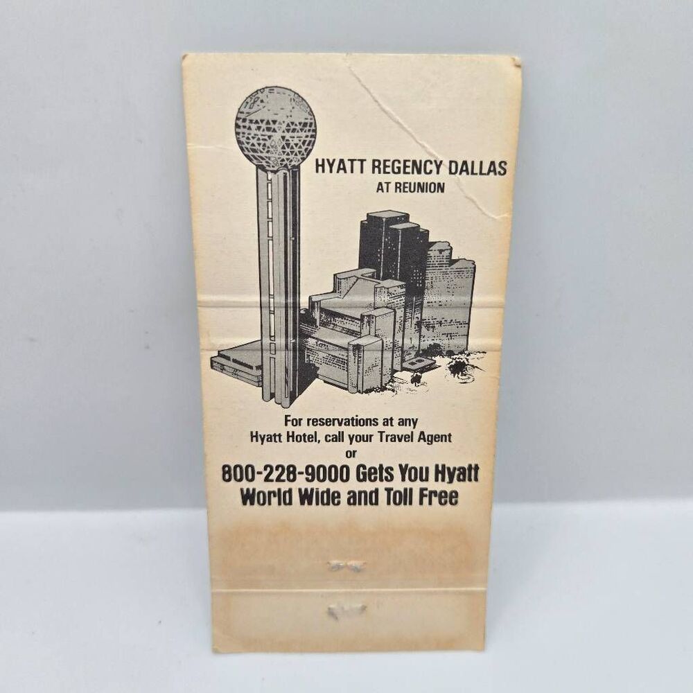 Vintage Matchcover Hyatt Regency Dallas Texas at Reunion